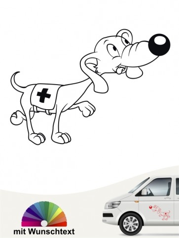 Comichund 111 Aufkleber mit eigenem Text » Farbe & Größe by ANFALAS
