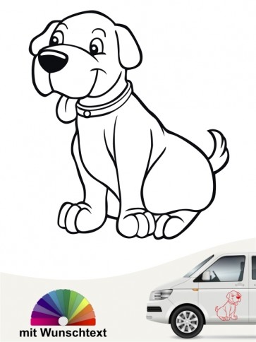 Comichund 3 Aufkleber mit eigenem Text » Farbe & Größe by ANFALAS