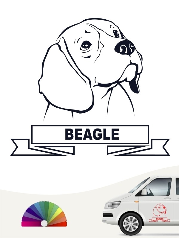 Beagle 15 Aufkleber in eigener Farbe & Größe by ANFALAS