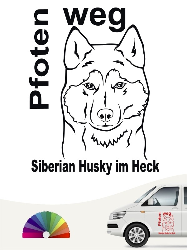 Siberian Husky 50 Aufkleber in eigener Farbe & Größe by ANFALAS