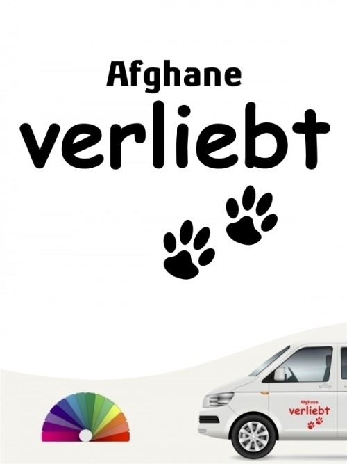 Hunde-Autoaufkleber Afghane verliebt von Anfalas.de