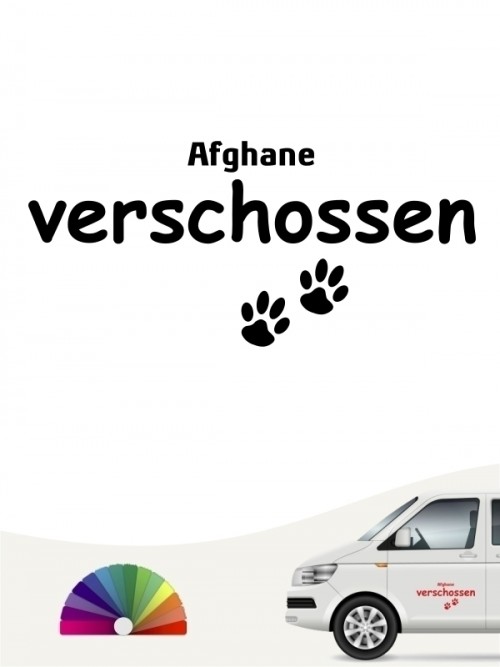 Hunde-Autoaufkleber Afghane verschossen von Anfalas.de