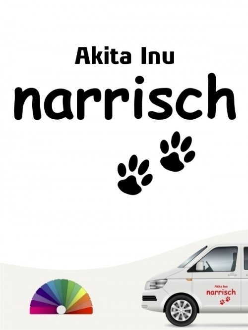 Hunde-Autoaufkleber Akita Inu narrisch von Anfalas.de