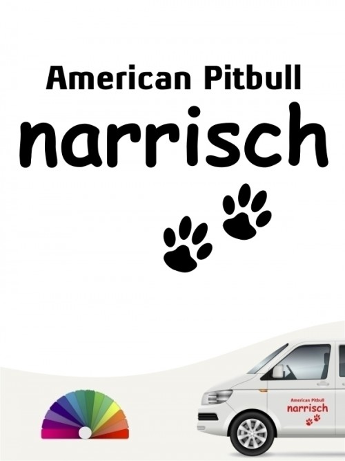 Hunde-Autoaufkleber American Pitbull narrisch von Anfalas.de