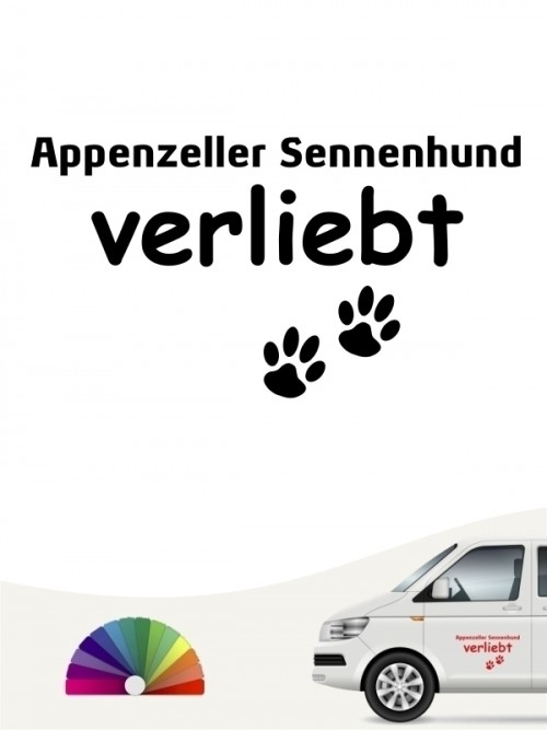 Hunde-Autoaufkleber Appenzeller Sennenhund verliebt von Anfalas.de