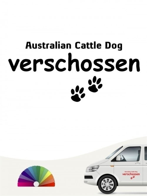 Hunde-Autoaufkleber Australian Cattle Dog verschossen von Anfalas.de