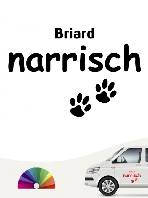 Hunde-Autoaufkleber Briard narrisch von Anfalas.de
