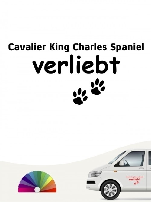 Hunde-Autoaufkleber Cavalier King Charles Spaniel verliebt von Anfalas.de