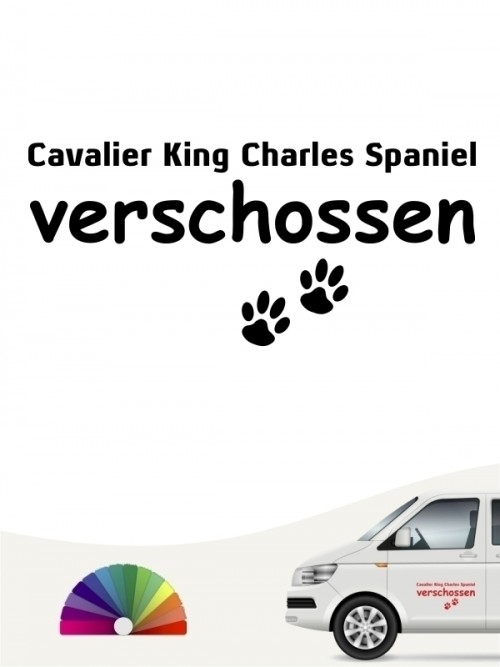 Hunde-Autoaufkleber Cavalier King Charles Spaniel verschossen von Anfalas.de