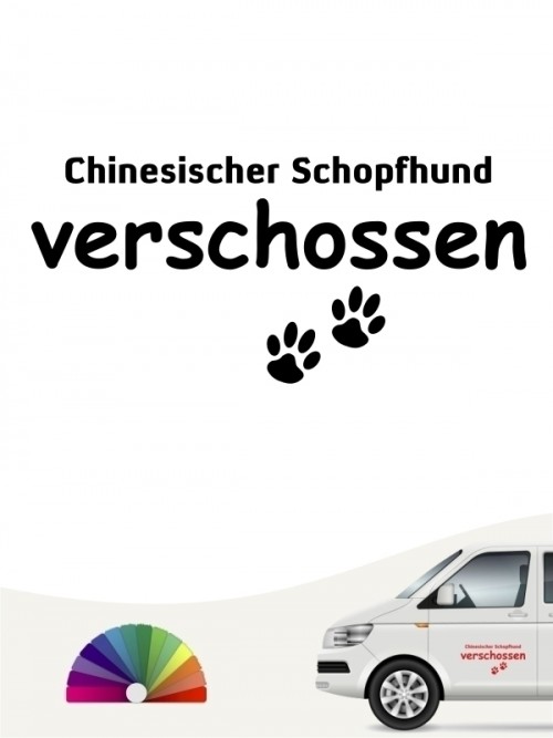 Hunde-Autoaufkleber Chinesischer Schopfhund verschossen von Anfalas.de