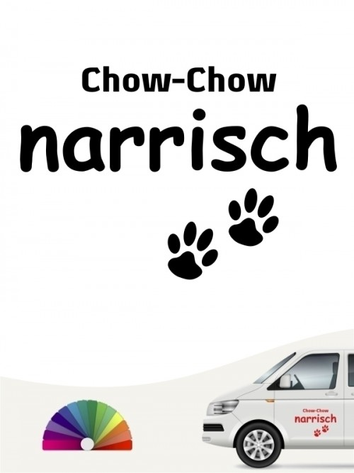 Hunde-Autoaufkleber Chow-Chow narrisch von Anfalas.de