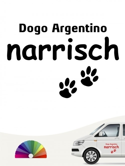 Hunde-Autoaufkleber Dogo Argentino narrisch von Anfalas.de