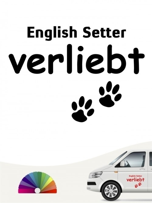 Hunde-Autoaufkleber English Setter verliebt von Anfalas.de