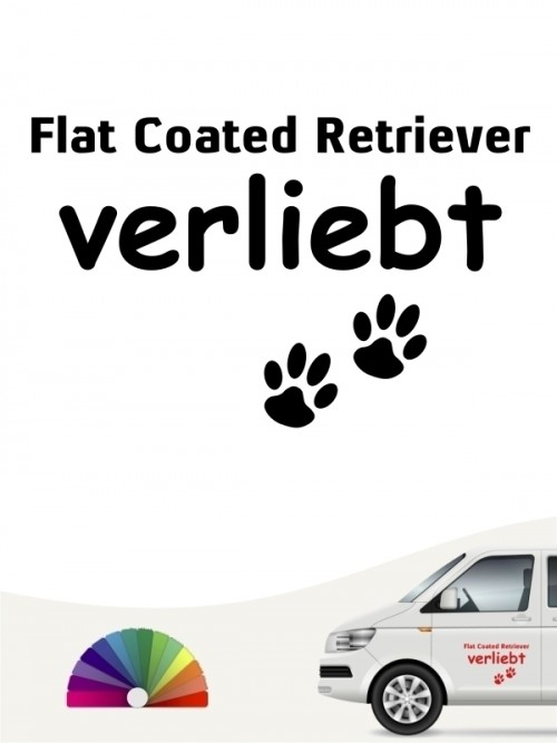 Hunde-Autoaufkleber Flat Coated Retriever verliebt von Anfalas.de