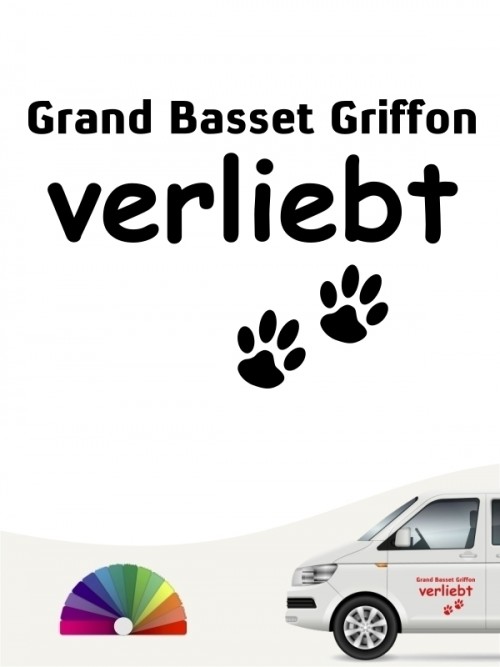 Hunde-Autoaufkleber Grand Basset Griffon verliebt von Anfalas.de