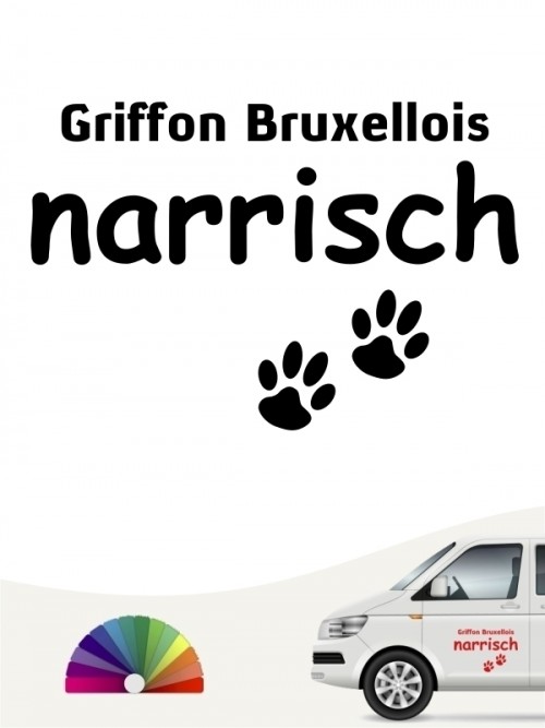 Hunde-Autoaufkleber Griffon Bruxellois narrisch von Anfalas.de