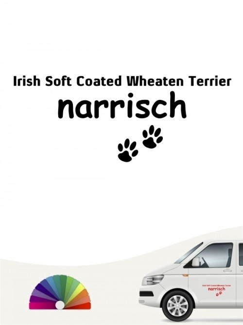 Hunde-Autoaufkleber Irish Soft Coated Wheaten Terrier narrisch von Anfalas.de