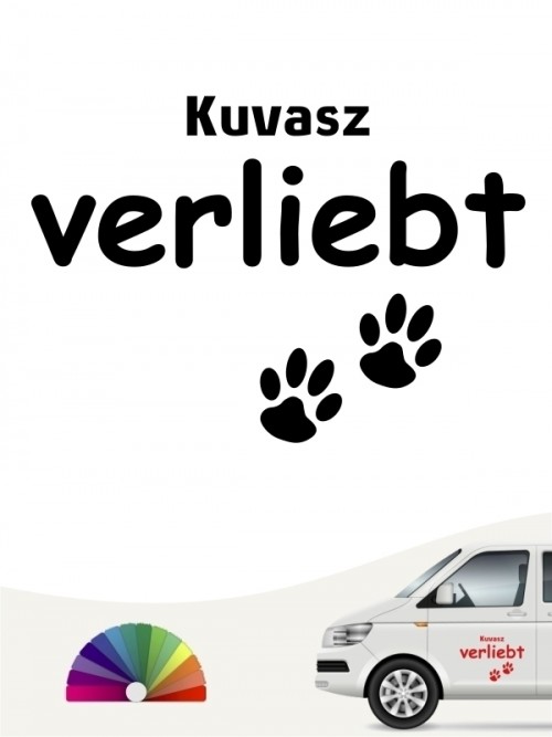 Hunde-Autoaufkleber Kuvasz verliebt von Anfalas.de