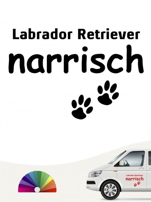 Hunde-Autoaufkleber Labrador Retriever narrisch von Anfalas.de