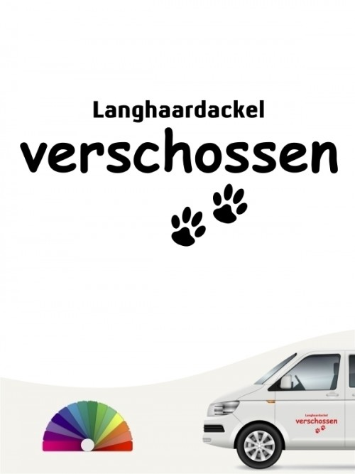 Hunde-Autoaufkleber Langhaardackel verschossen von Anfalas.de