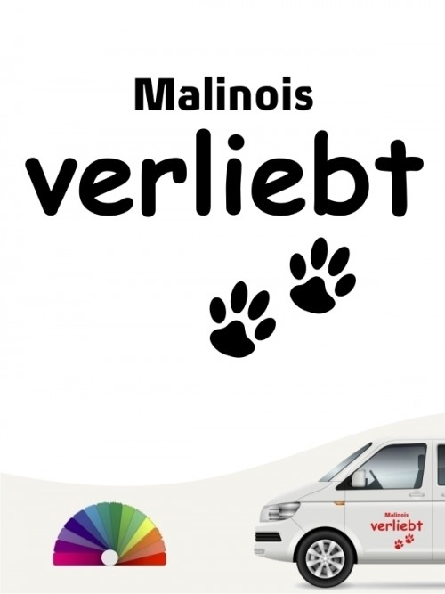Hunde-Autoaufkleber Malinois verliebt von Anfalas.de