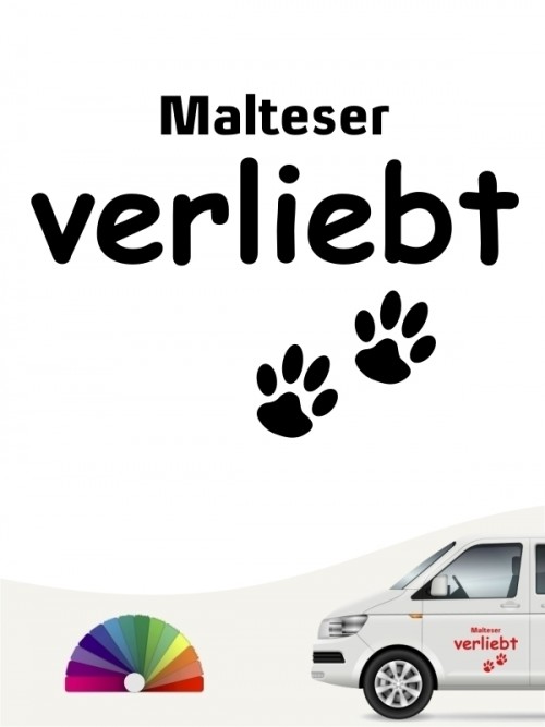 Hunde-Autoaufkleber Malteser verliebt von Anfalas.de