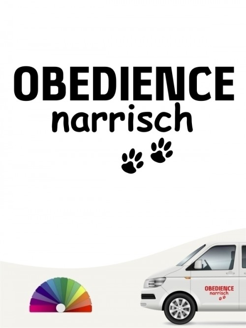 Hunde-Autoaufkleber Obedience narrisch von Anfalas.de