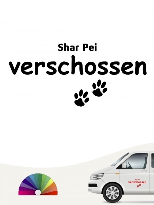 Hunde-Autoaufkleber Shar Pei verschossen von Anfalas.de