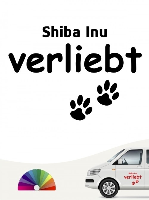 Hunde-Autoaufkleber Shiba Inu verliebt von Anfalas.de